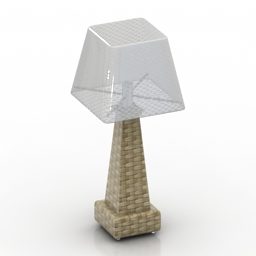 3д модель настольной лампы с подставкой из ротанга