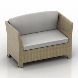 Modelo 3D de móveis de vime para sofá