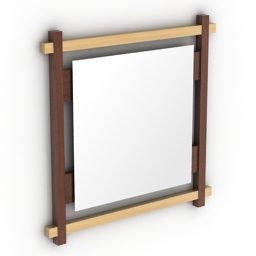 Specchio quadrato Kokeshi modello 3d