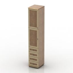 3д модель антикварного шкафчика с четырьмя ящиками