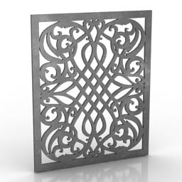 Rahmendekor geschnitztes Muster 3D-Modell