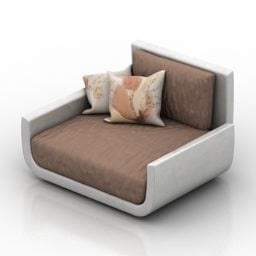 Armchair Tuliss Curved Pad 3d model