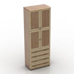 3д модель белого шкафчика с двумя дверями