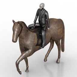 Statue Rider bordservice 3d model
