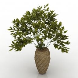 Vaso per piante all'interno dei mobili modello 3d