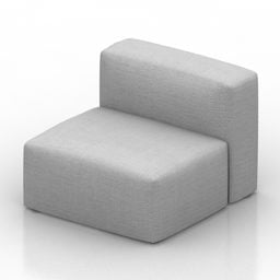 3д модель тканевого дивана серого цвета