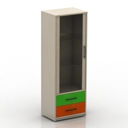 Locker With Drawer Children Room 3d model
