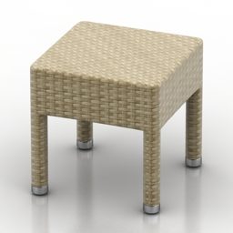 Kwadratowe siedzenie z czterema nogami Model 3D