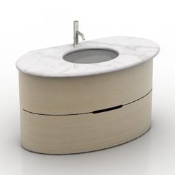 Wash Basin Oval Cabinet 3d model