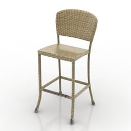 Barová židle Ratanový materiál 3D model