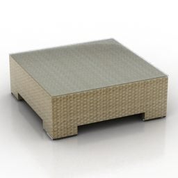 Sofabord Rattan Materiale 3d model