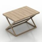 Wood Table X Leg Shaped