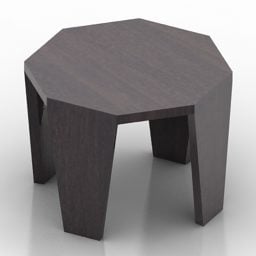 โต๊ะไม้โบราณวงกลมท็อปโมเดล 3 มิติ