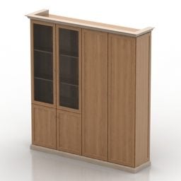 Bookcase Cabinet With Shelf Inside 3d model