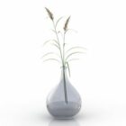 Skleněná váza Dekorativní nádobí z trávy