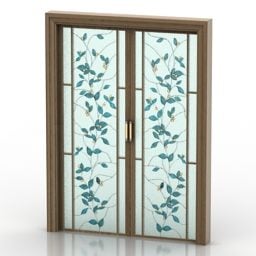 Door Glass With Pattern Decorative 3d model