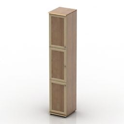 3д модель тонкого шкафчика трехдверного