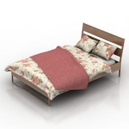 Bed Ikea Wood Frame 3d model