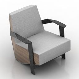 كرسي خشب حديث بذراعين Moroso نموذج ثلاثي الأبعاد