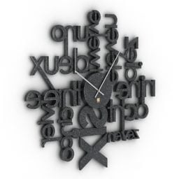 Typografie Clock Lingua 3D-Modell