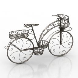رف لدراجة الزهور على شكل نموذج ثلاثي الأبعاد