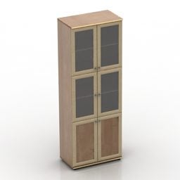 Schließfach-Bücherregal mit sechs Türen, 3D-Modell