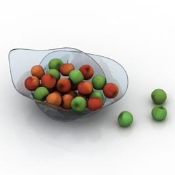 Glazen vaas Appel Fruit 3D-model