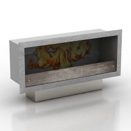 モダンな長方形の暖炉 Decoflame 3D モデル
