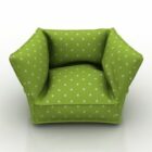 Nojatuoli vihreä pistekuvioinen rakenne