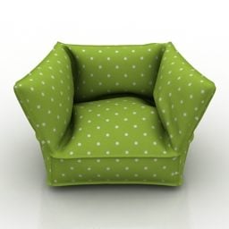 扶手椅绿色点缀纹理3d模型