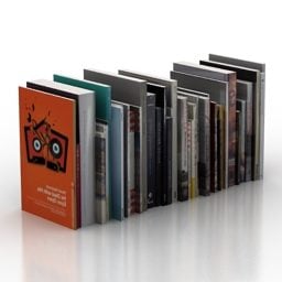 Horizontal Books Stack 3d model