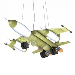 3d модель стельового люстра у формі літака