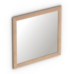 Model 3d Bentuk Cermin Kayu Persegi
