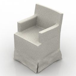 Simple Armchair With Wheels 3d model