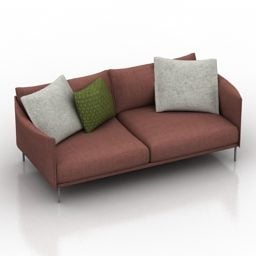 Sofa Bordeaux Color 3d model
