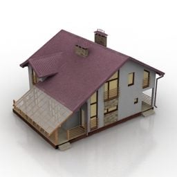 سقف البيت الحديث بناء نموذج 3D