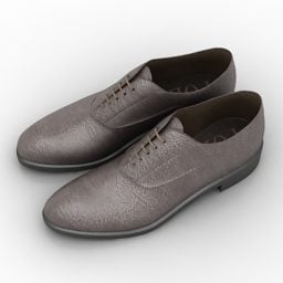 Brown Leather Shoes 3d model