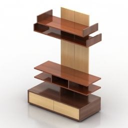 Wall Rack With Drawer 3d model