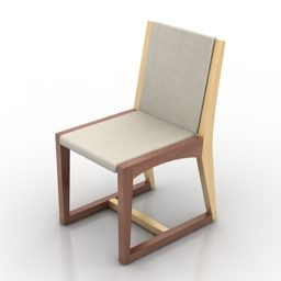 كرسي خشب بإطار بسيط نموذج ثلاثي الأبعاد
