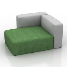 Sofá de tecido marrom com dois lugares modelo 3d