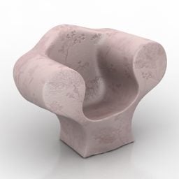 Armchair Curved Back With Smooth Pad 3d model