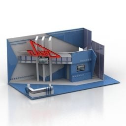 Model 3D wewnętrznego pawilonu wystawowego