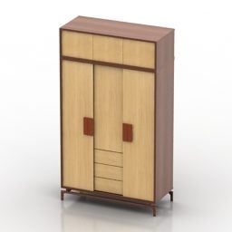 Wardrobe Two Door With Drawer 3d model