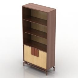 Locker Three Shelves Drawer Under 3d model