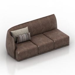 Sofabænk tre sæder med stålramme 3d-model