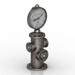 Clock Hydrant Industial Style 3d model