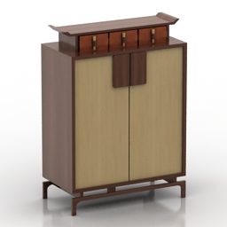 Locker With Top Drawers 3d model