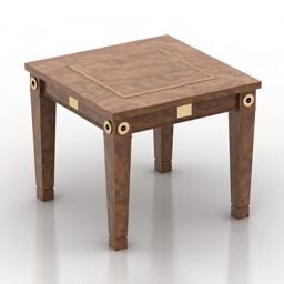 Mesa de cabeceira de madeira minimalista modelo 3d