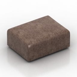 3д модель сиденья из коричневой ткани