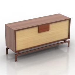 Taquilla de madera rectangular modelo 3d